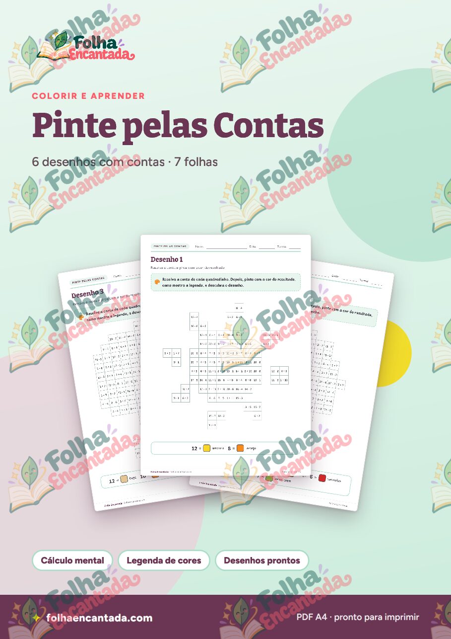 Prévia da página 1 de Pinte pelas Contas: Somar e Subtrair