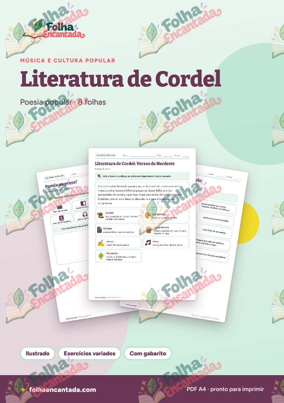 Prévia da página 1 de Literatura de Cordel: Versos do Nordeste