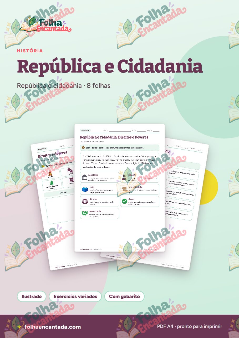 Prévia da página 1 de República e Cidadania: Direitos e Deveres