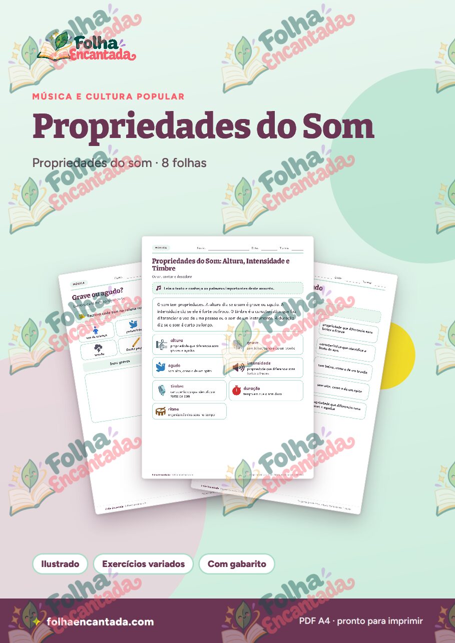 Prévia da página 1 de Propriedades do Som: Altura, Intensidade e Timbre