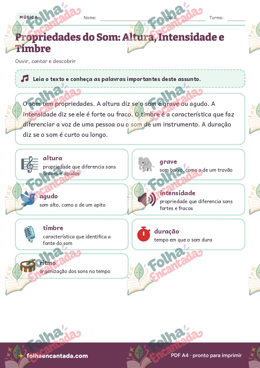 Prévia da página 2 de Propriedades do Som: Altura, Intensidade e Timbre