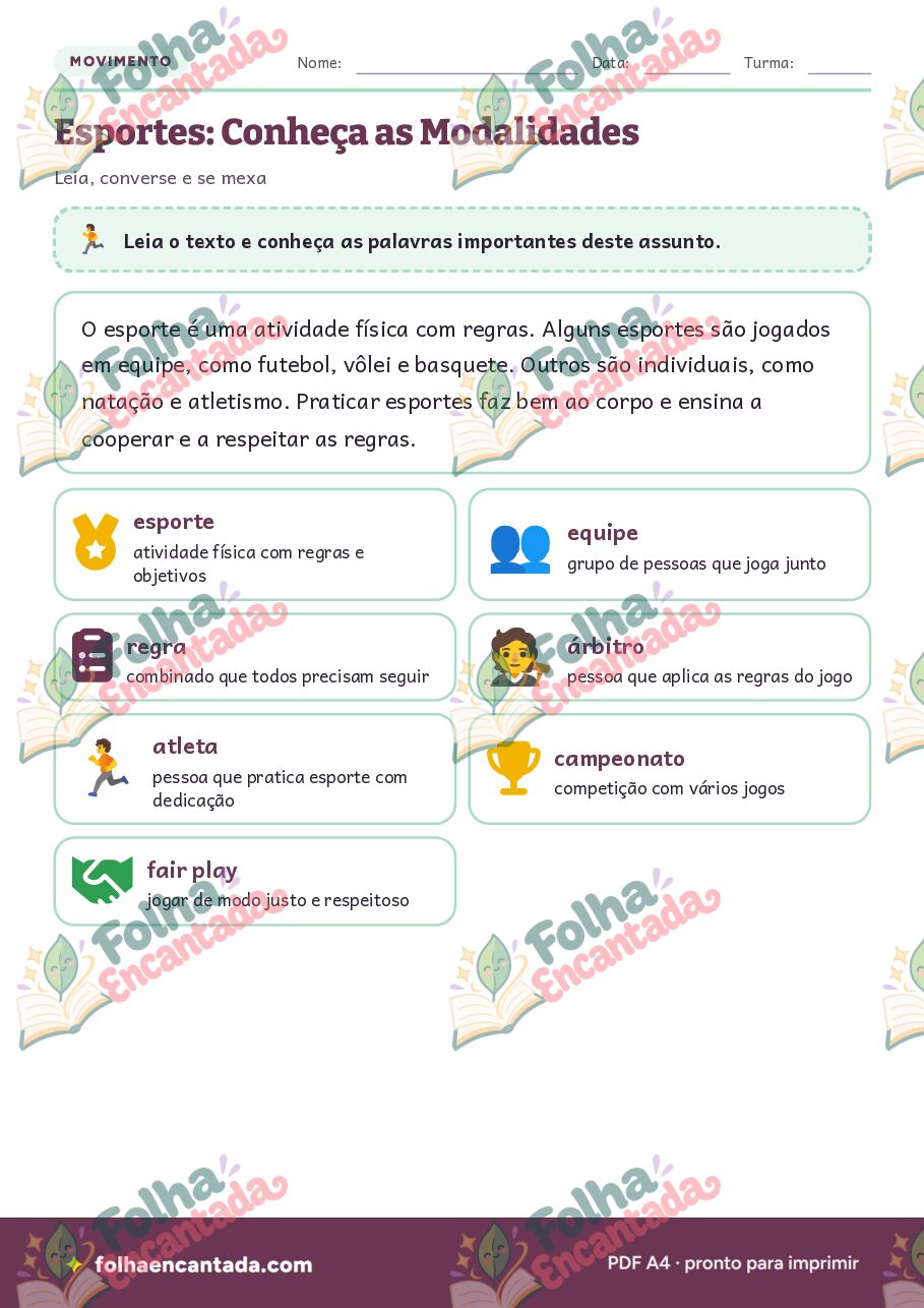 Prévia da página 2 de Esportes: Conheça as Modalidades
