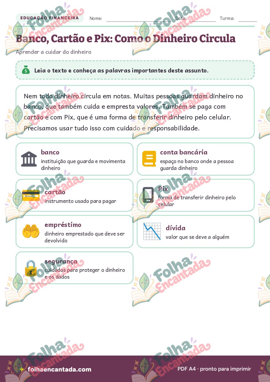 Prévia da página 2 de Banco, Cartão e Pix: Como o Dinheiro Circula