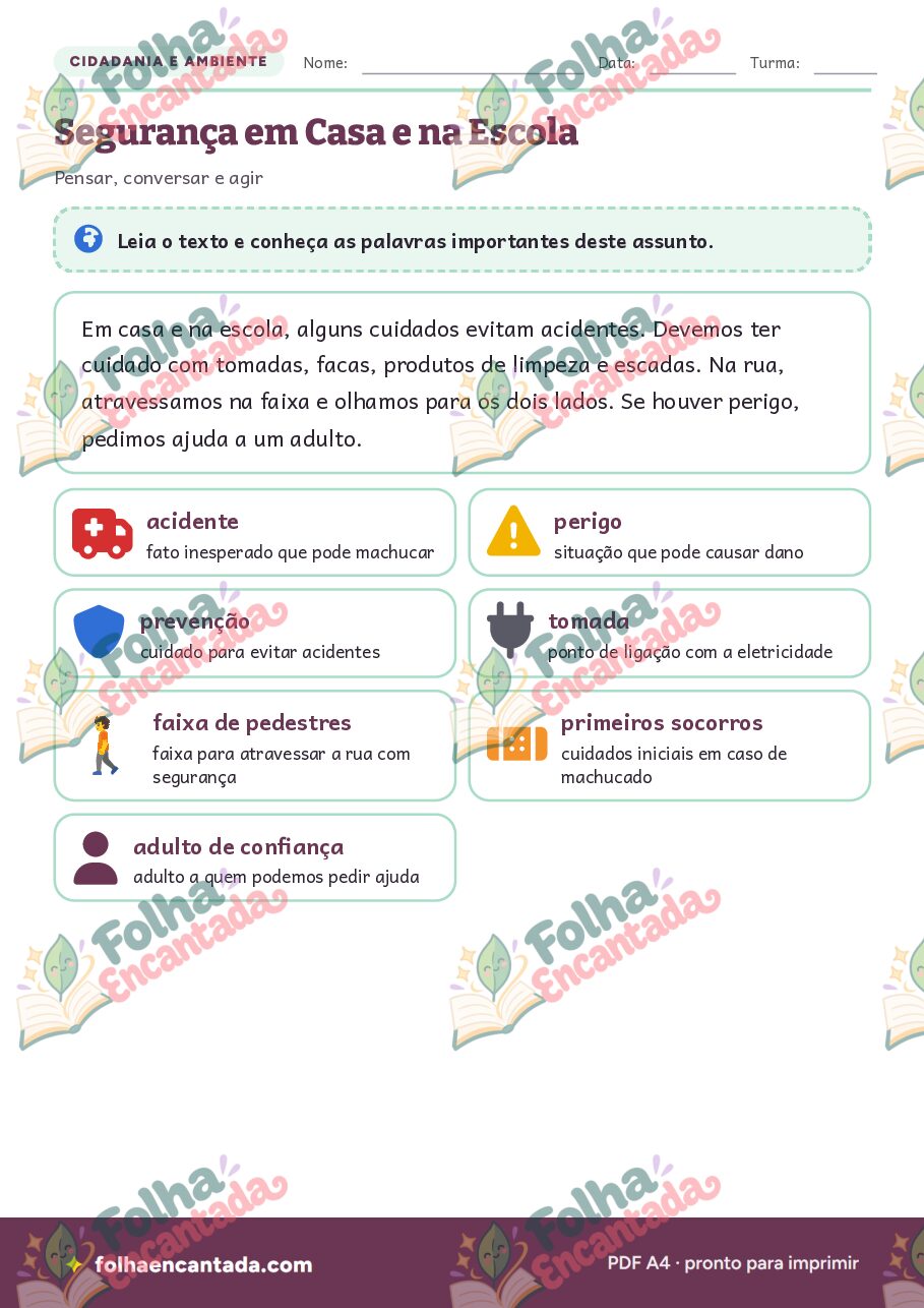 Prévia da página 2 de Segurança em Casa e na Escola