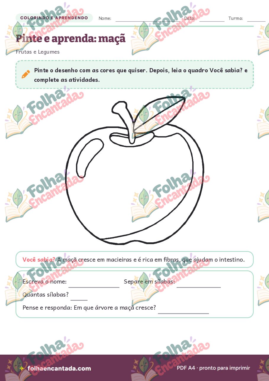 Prévia da página 2 de Colorindo e Aprendendo: Frutas e Legumes