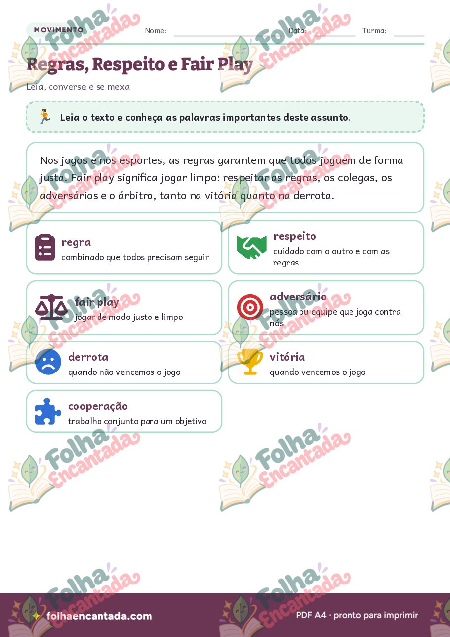 Prévia da página 2 de Regras, Respeito e Fair Play