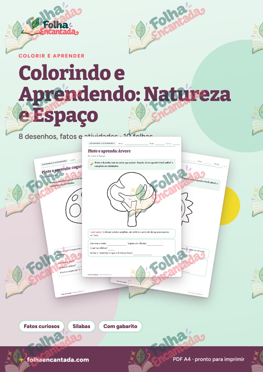 Prévia da página 1 de Colorindo e Aprendendo: Natureza e Espaço