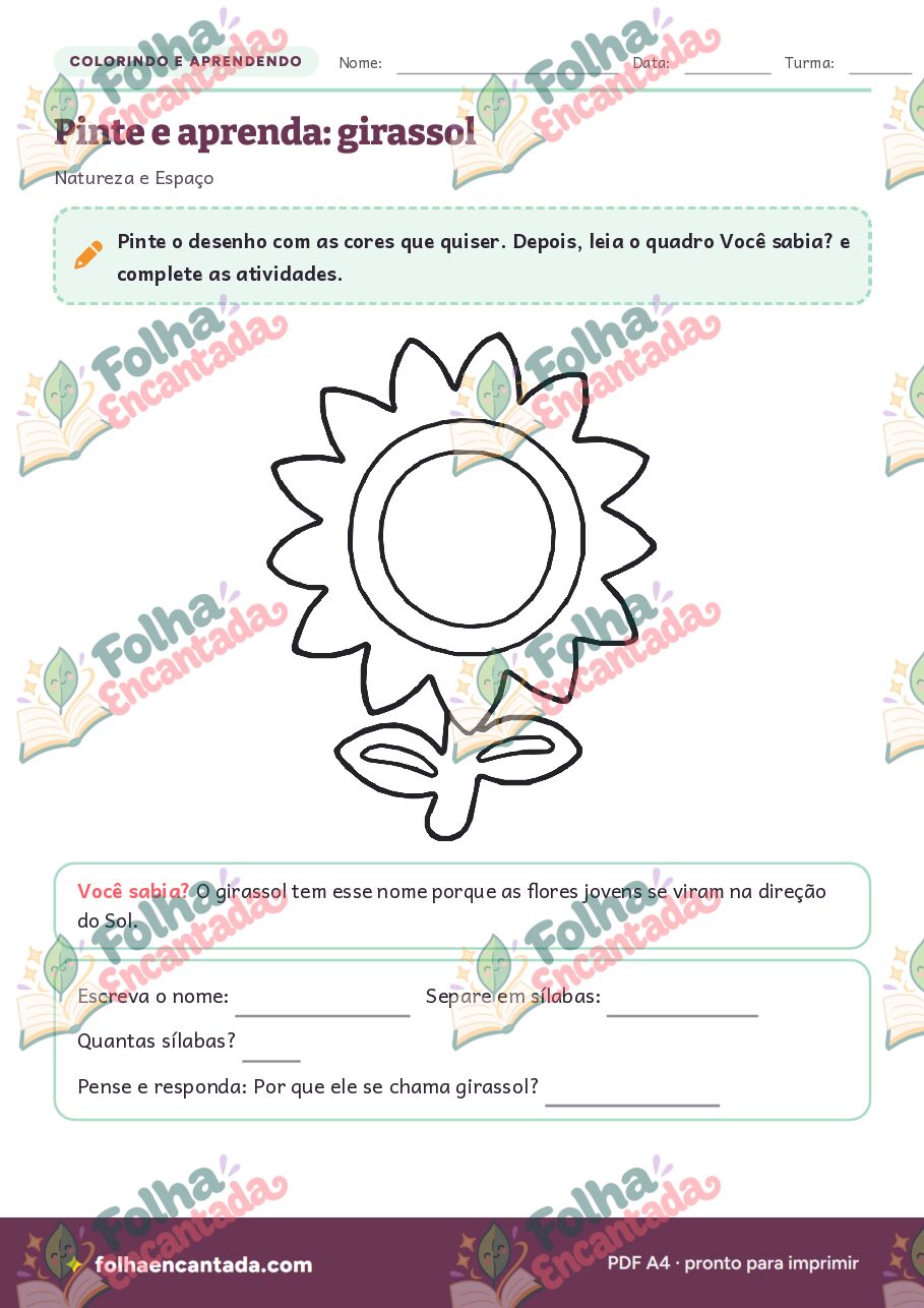 Prévia da página 3 de Colorindo e Aprendendo: Natureza e Espaço