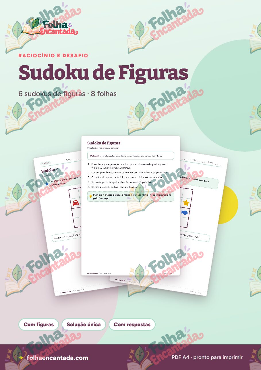 Prévia da página 1 de Sudoku de Figuras: Lógica para Pequenos