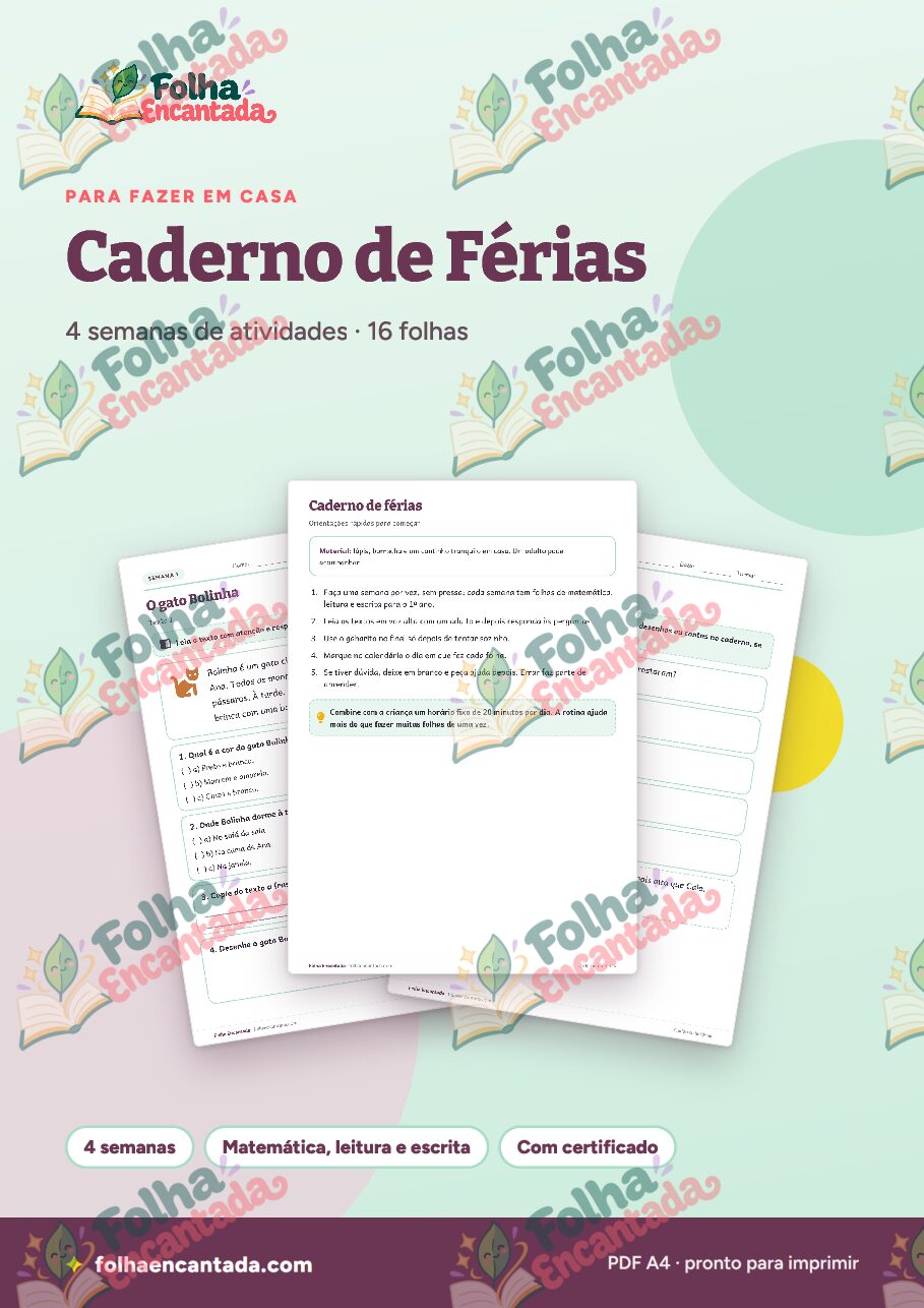 Prévia da página 1 de Caderno de Férias: 1º ano