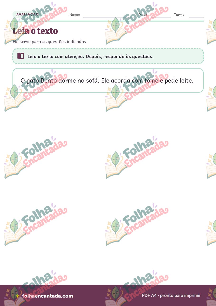 Prévia da página 3 de Simulado de Português: 1º ano