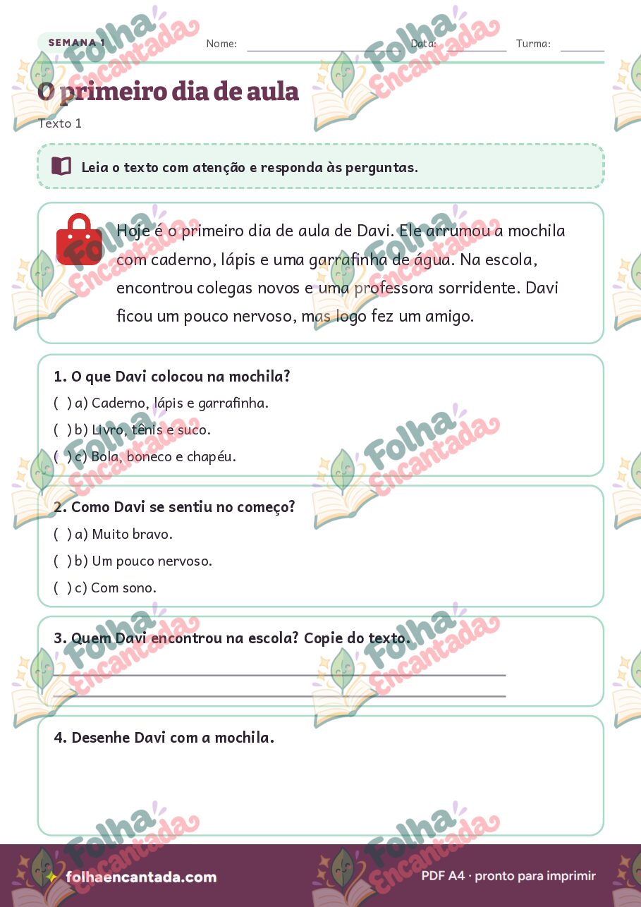 Prévia da página 3 de Tarefa de Casa de Português: 2º ano