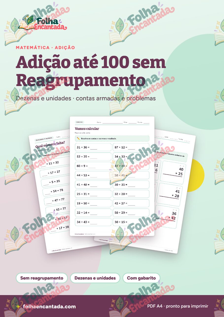 Prévia da página 1 de Adição até 100 sem Reagrupamento