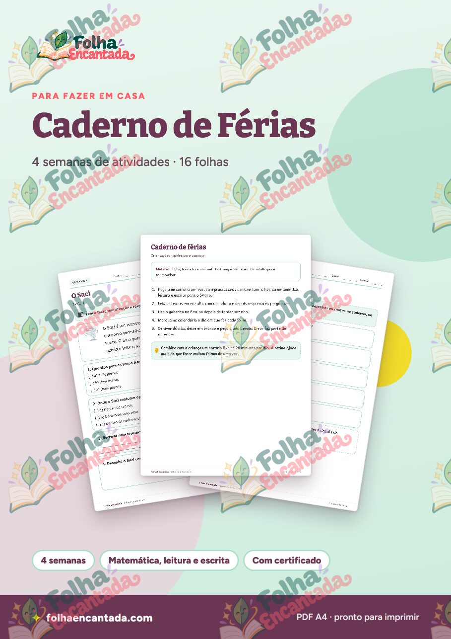 Prévia da página 1 de Caderno de Férias: 5º ano