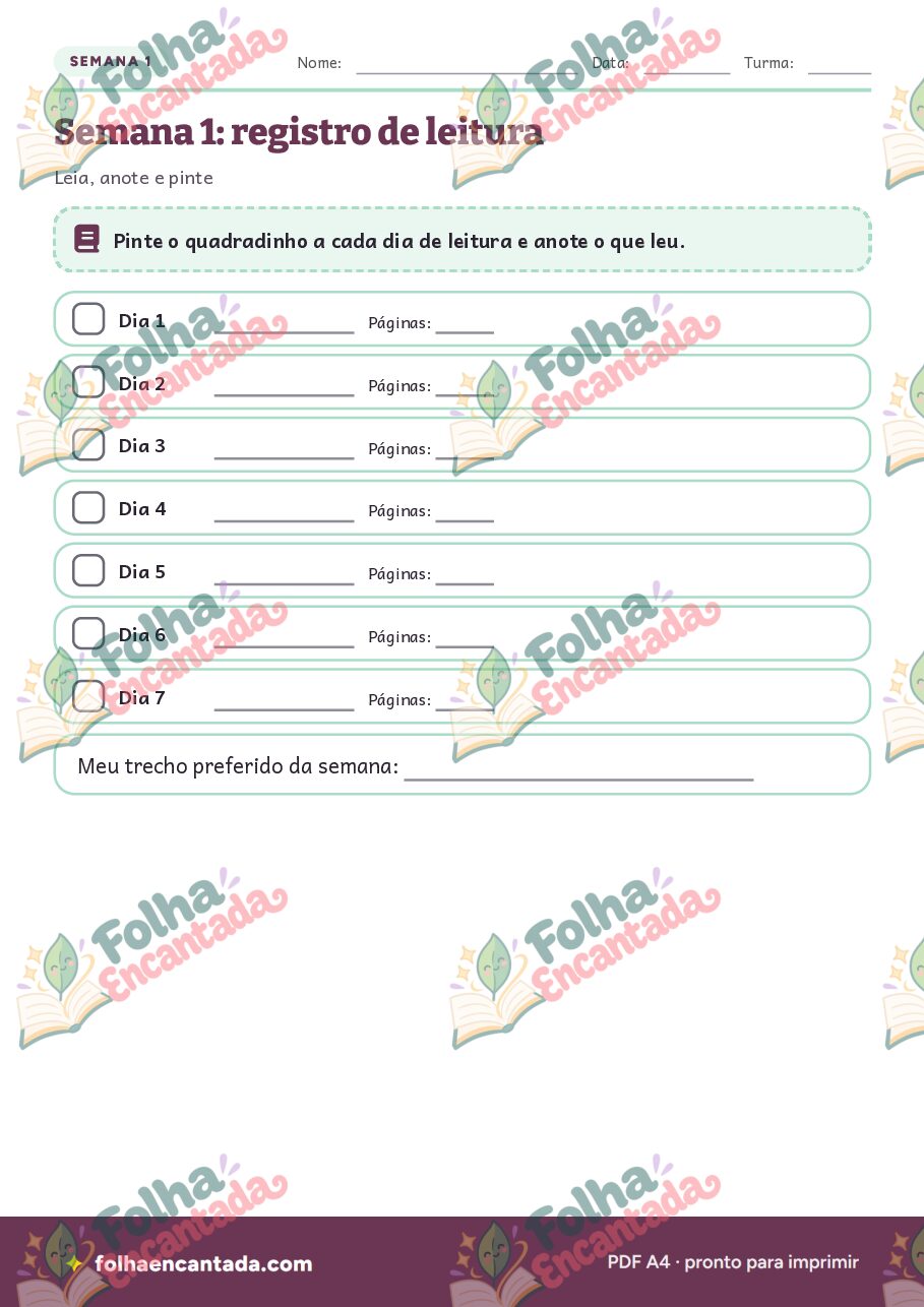 Prévia da página 3 de Leitura em Família: Desafio de 30 Dias