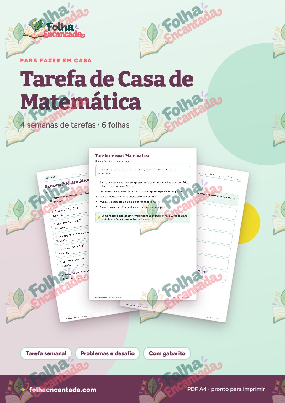 Prévia da página 1 de Tarefa de Casa de Matemática: 5º ano