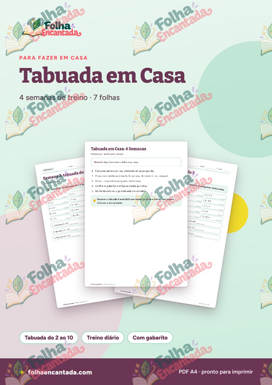 Prévia da página 1 de Tabuada em Casa: Quatro Semanas de Treino