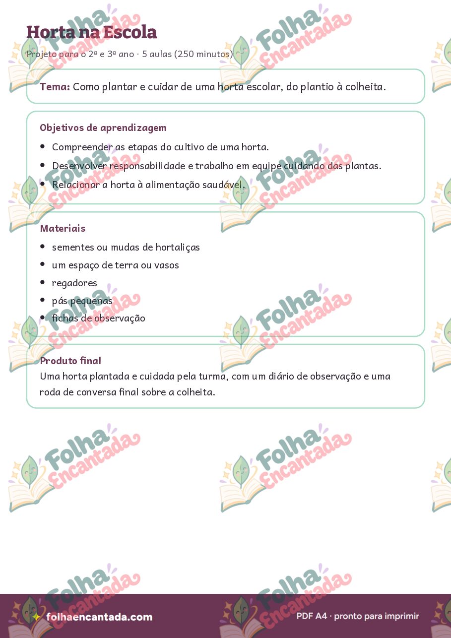 Prévia da página 2 de Projeto: Horta na Escola