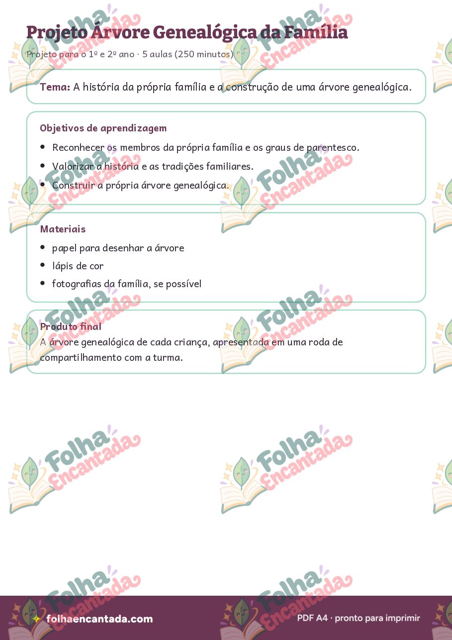 Prévia da página 2 de Projeto: Árvore Genealógica da Família