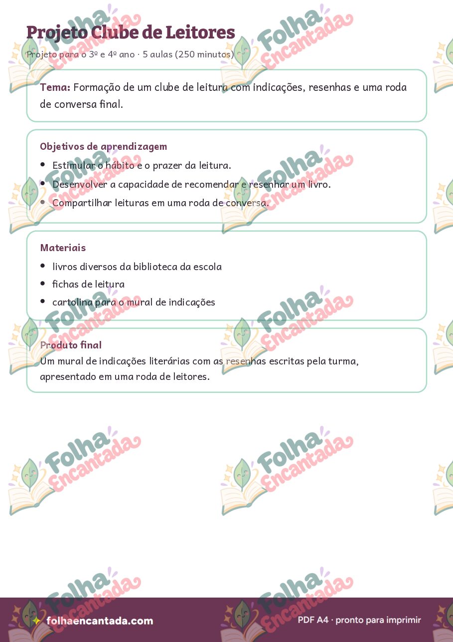 Prévia da página 2 de Projeto: Clube de Leitores