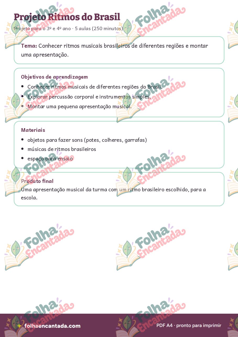 Prévia da página 2 de Projeto: Ritmos do Brasil