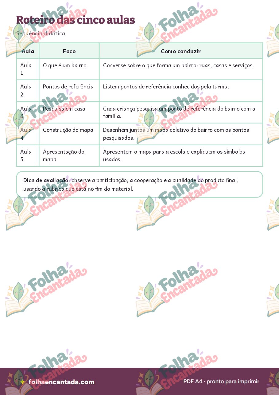 Prévia da página 3 de Projeto: Conhecendo o Meu Bairro