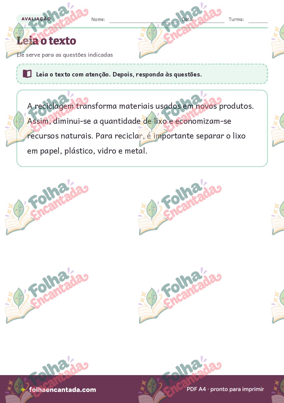 Prévia da página 3 de Simulado de Português: 5º ano