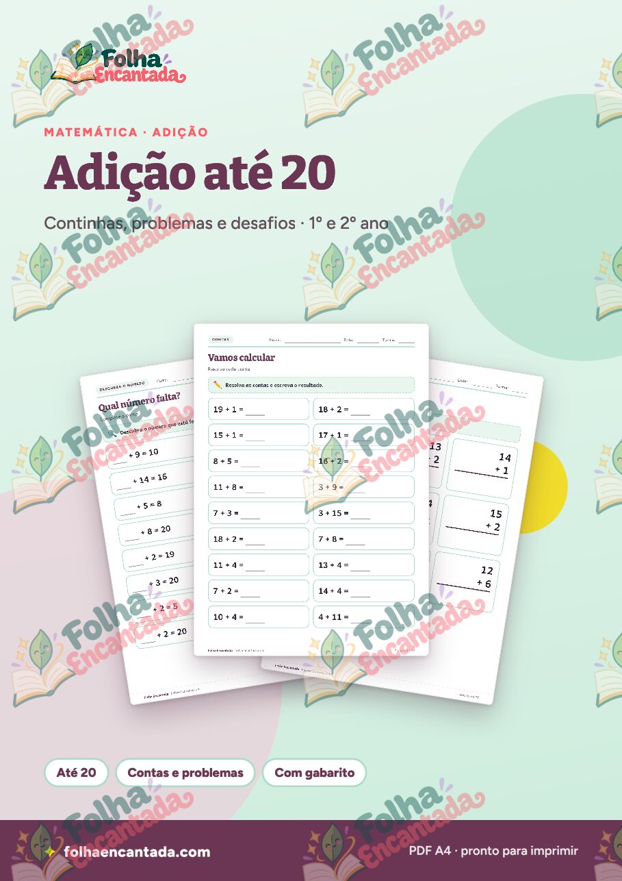 Prévia da página 1 de Adição até 20: Continhas e Problemas