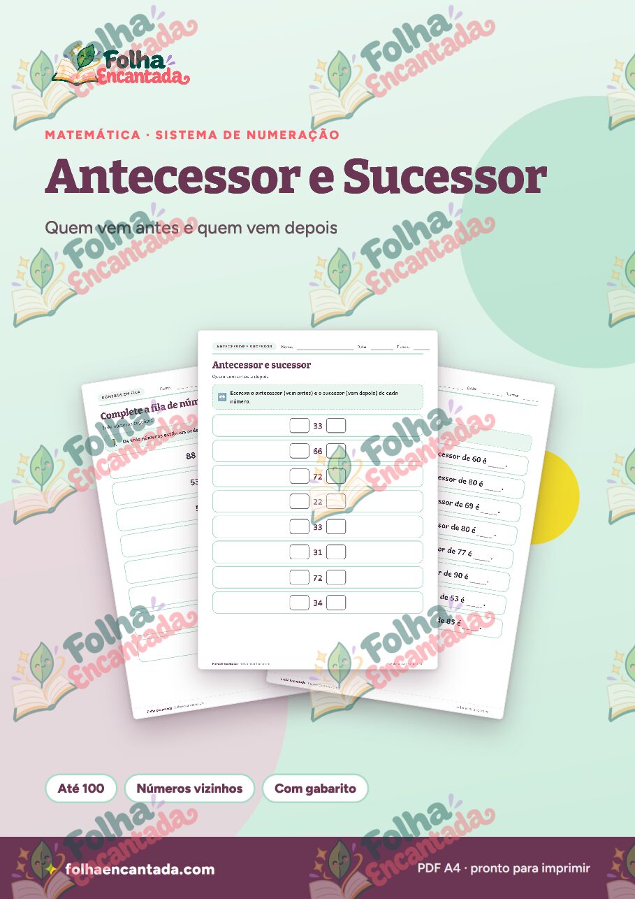 Prévia da página 1 de Antecessor e Sucessor: Números Vizinhos