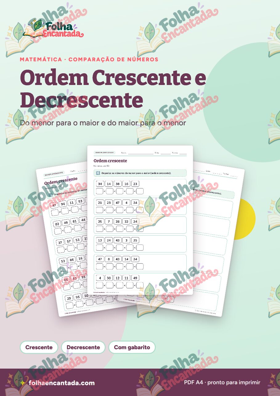 Prévia da página 1 de Ordem Crescente e Decrescente: Organizando Números