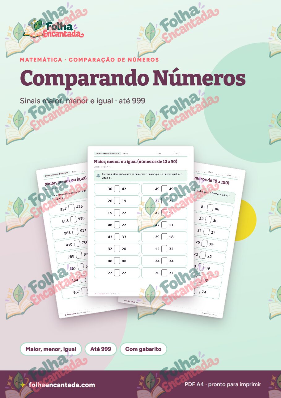Prévia da página 1 de Comparando Números: Maior, Menor e Igual