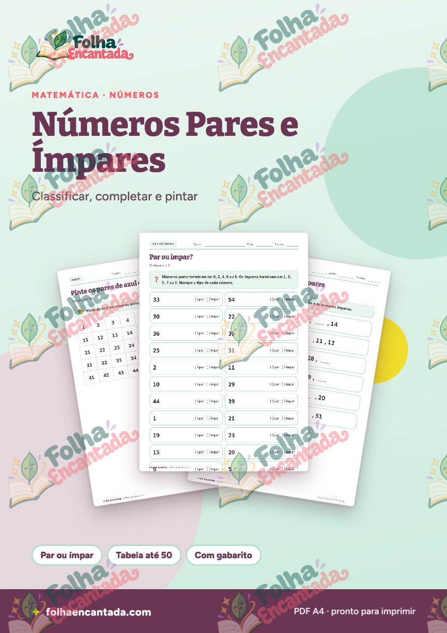 Prévia da página 1 de Números Pares e Ímpares em Atividades