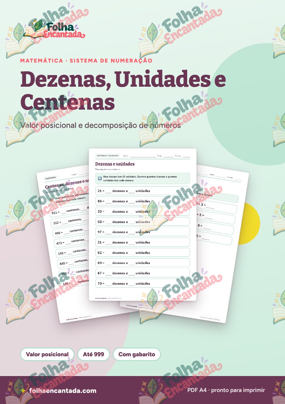 Prévia da página 1 de Dezenas, Unidades e Centenas: Valor Posicional