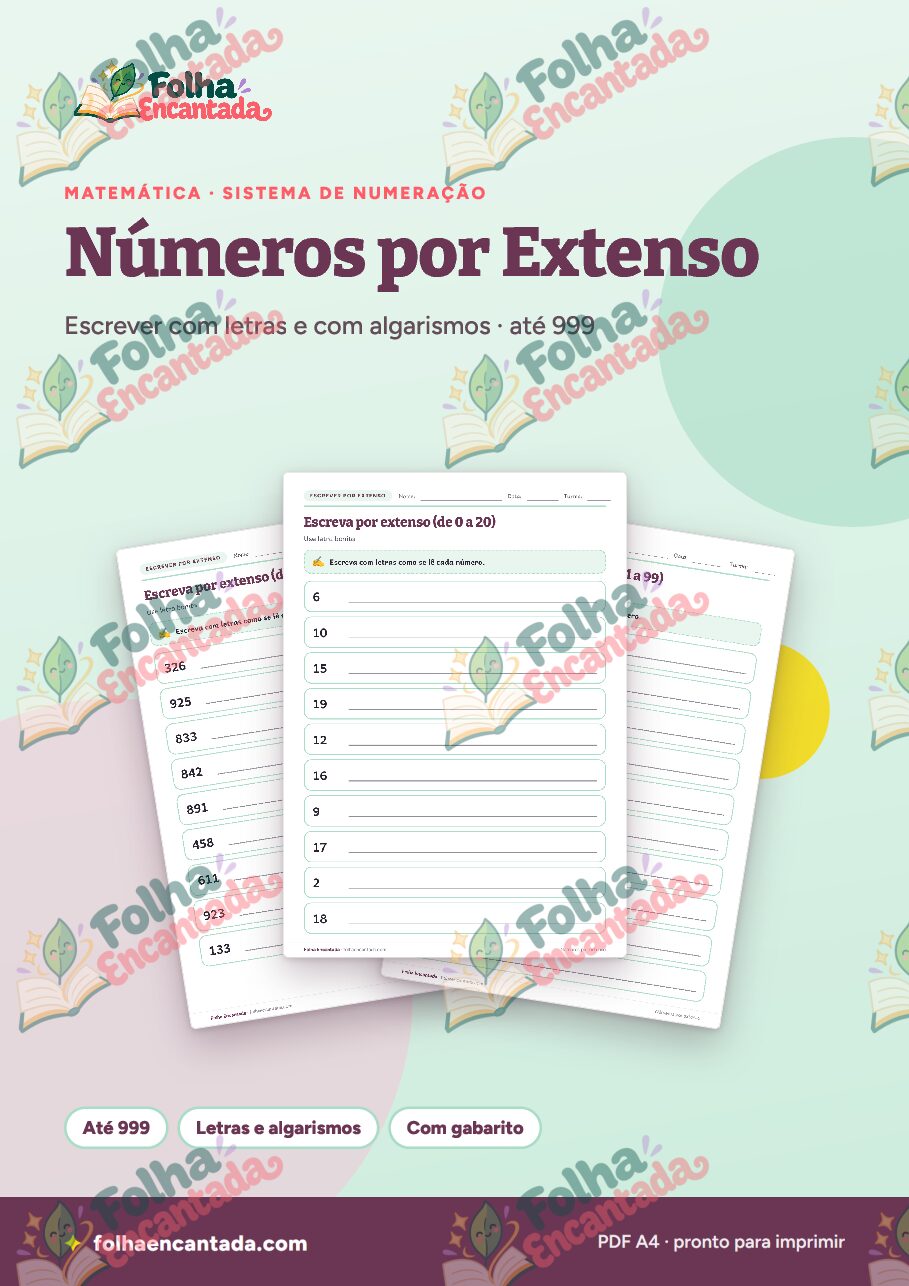 Prévia da página 1 de Números por Extenso: Escrever e Ler até 999