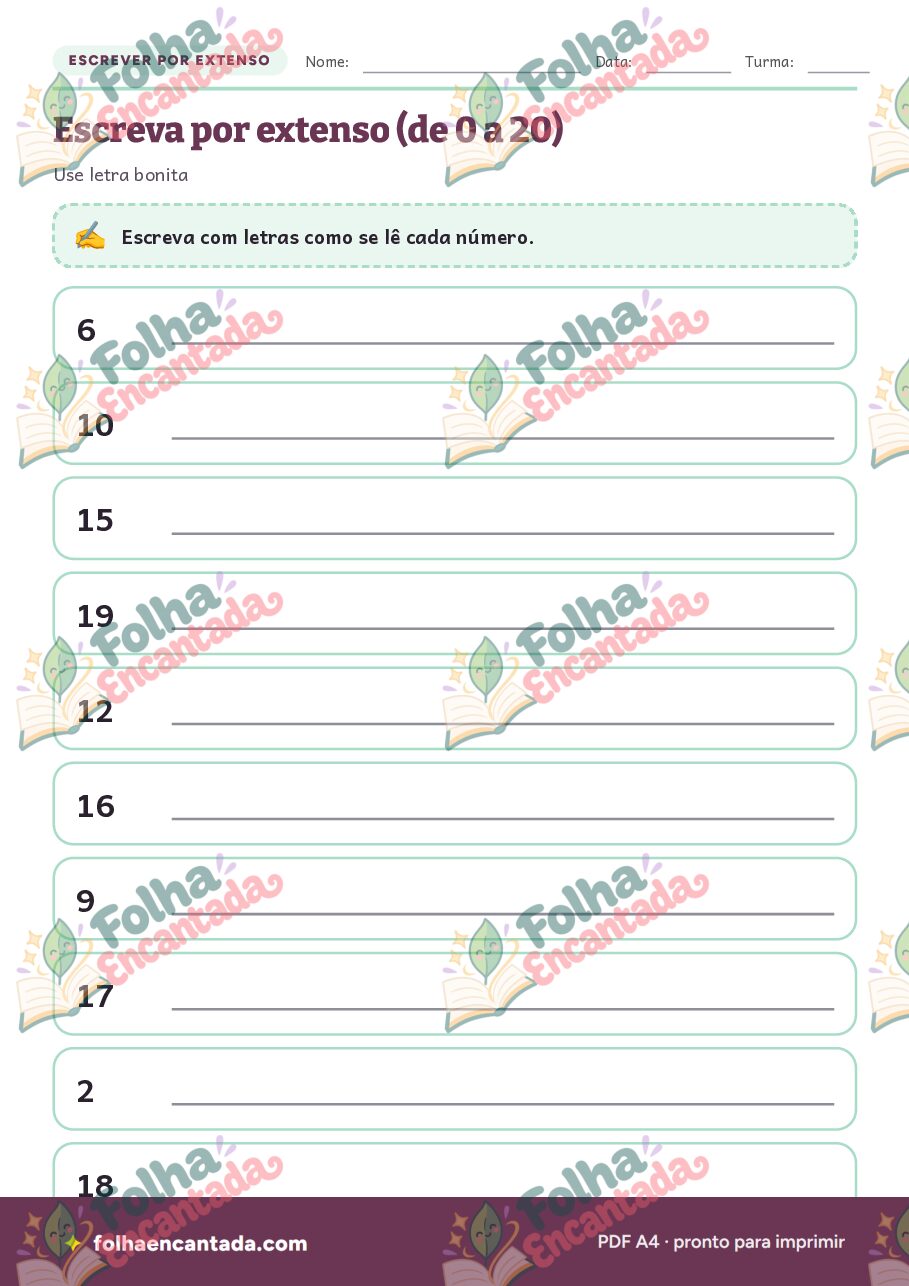 Prévia da página 2 de Números por Extenso: Escrever e Ler até 999