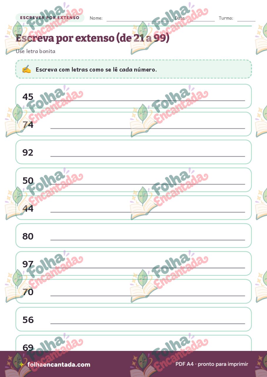 Prévia da página 3 de Números por Extenso: Escrever e Ler até 999