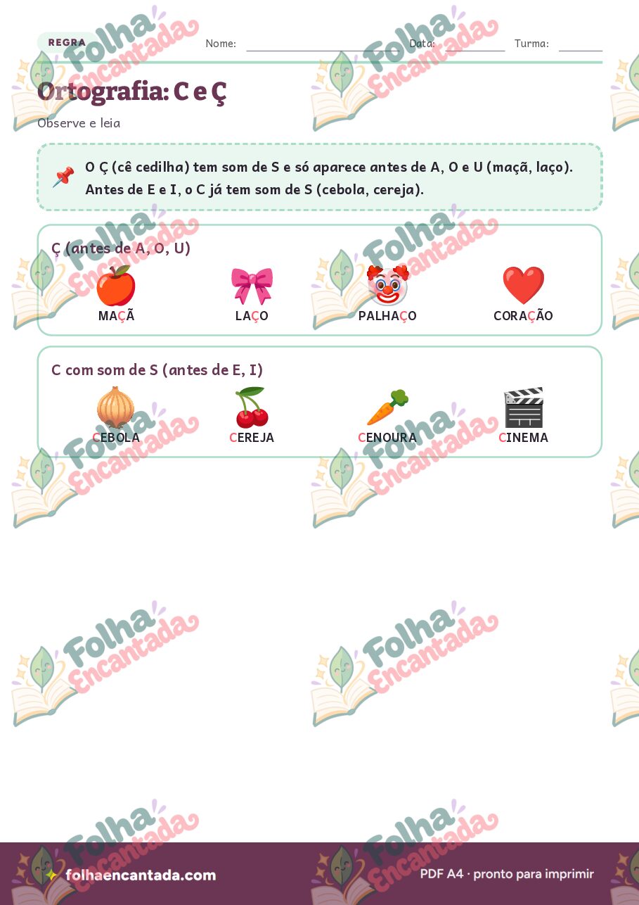 Prévia da página 2 de Ortografia: C e Ç em Atividades