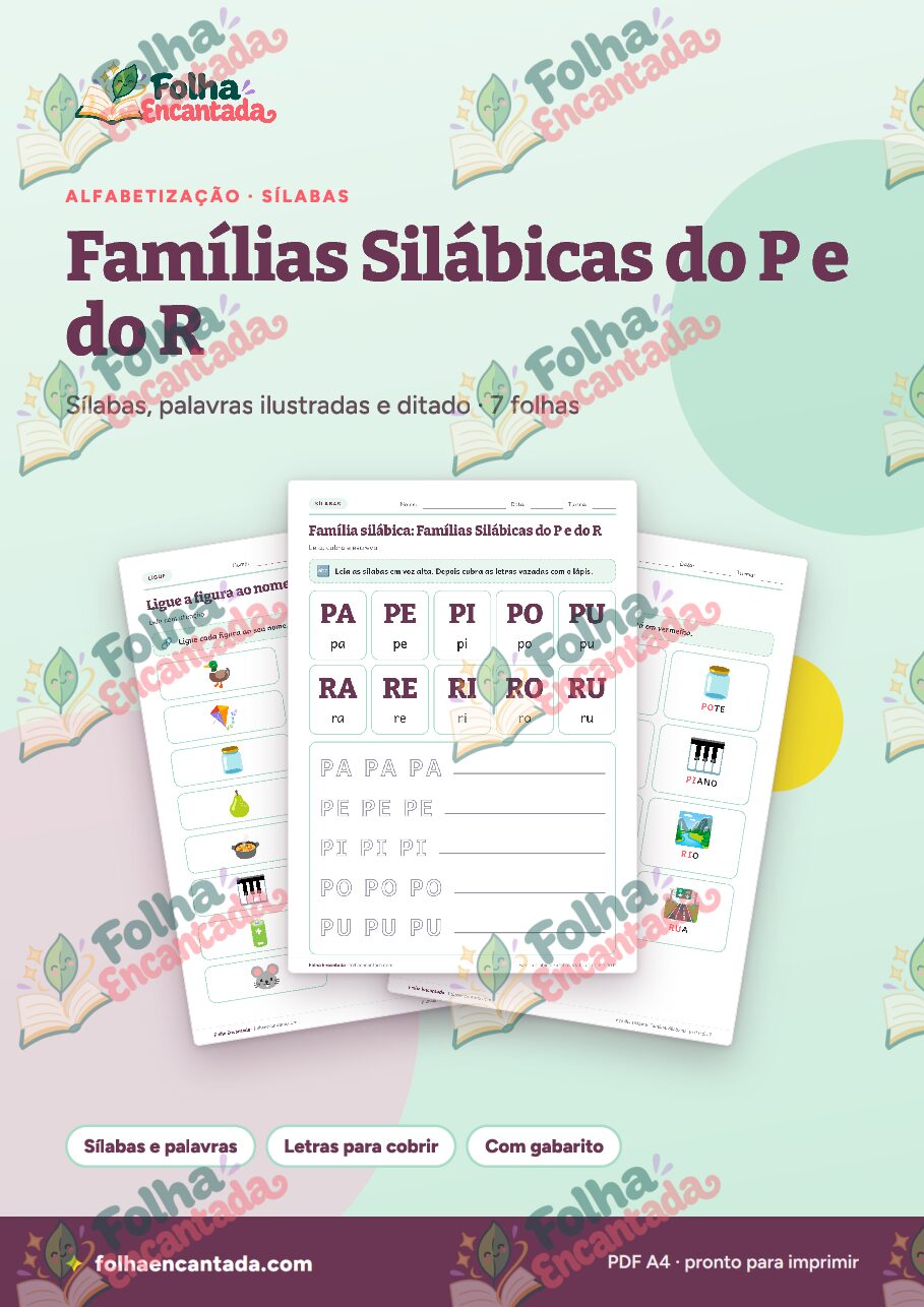 Prévia da página 1 de Famílias Silábicas do P e do R: Sílabas e Palavras