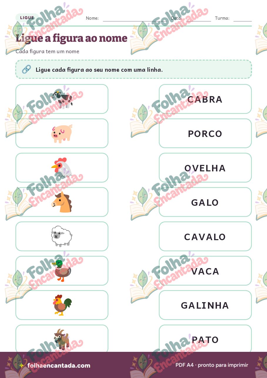 Prévia da página 3 de Ditado Ilustrado: Animais da Fazenda
