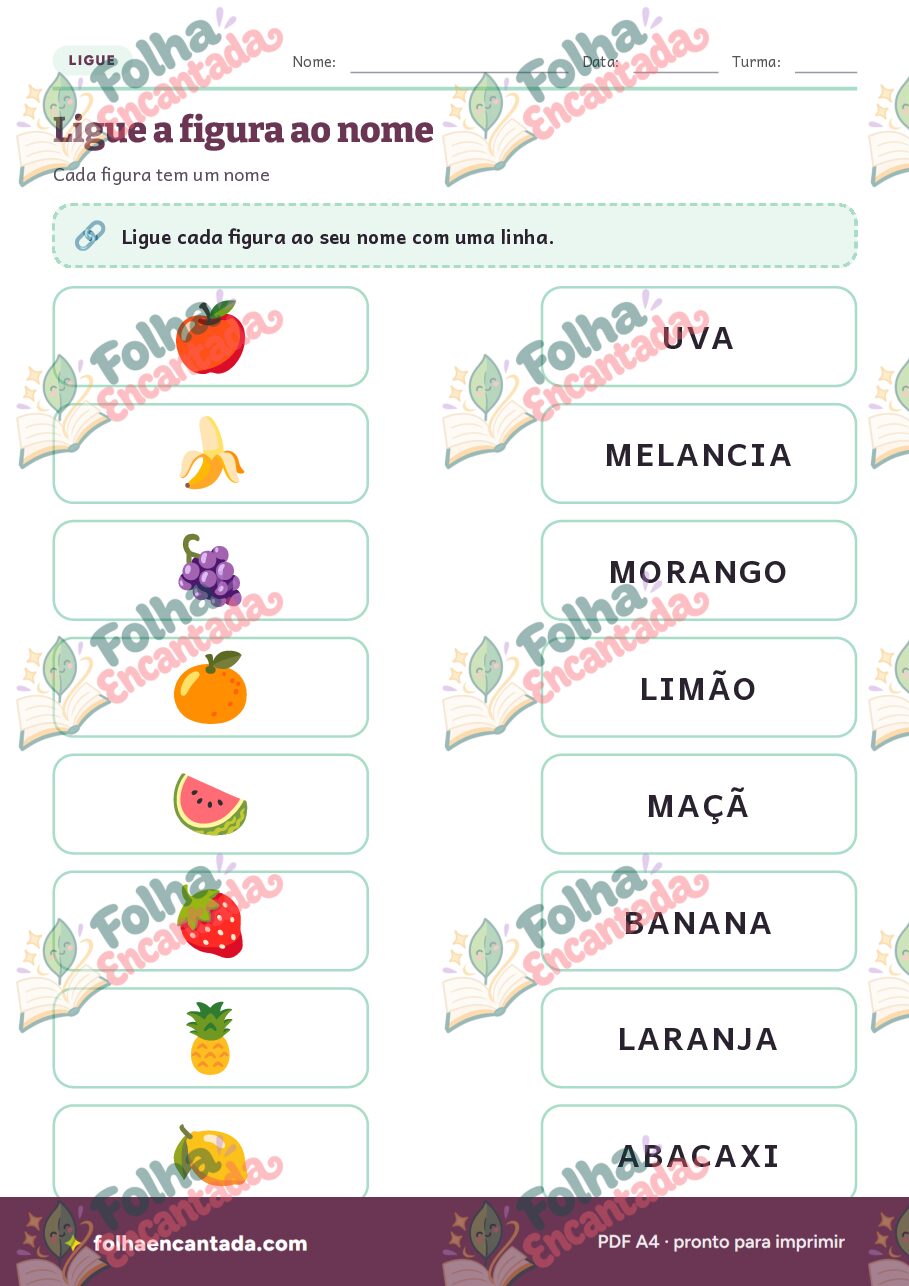 Prévia da página 3 de Ditado Ilustrado: Frutas