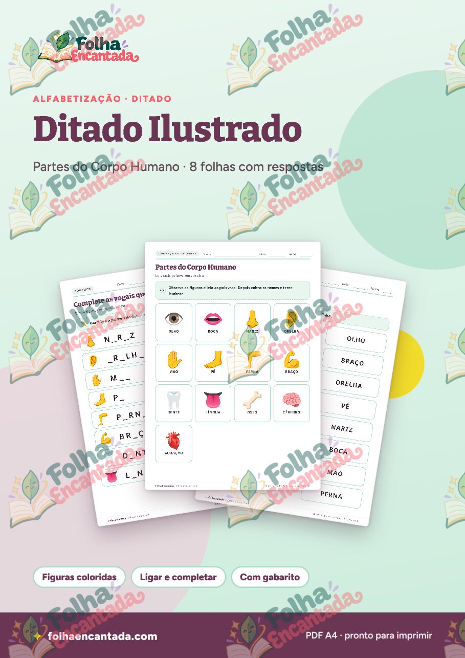 Prévia da página 1 de Ditado Ilustrado: Partes do Corpo Humano