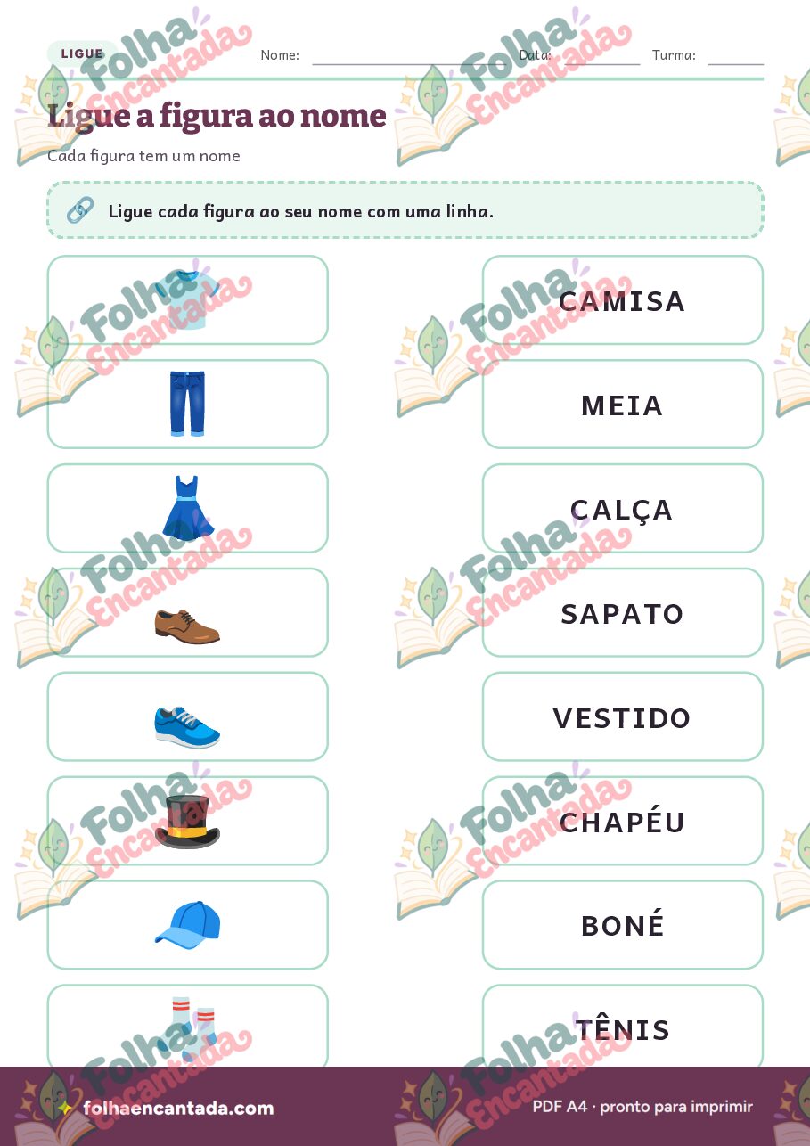 Prévia da página 3 de Ditado Ilustrado: Roupas e Acessórios