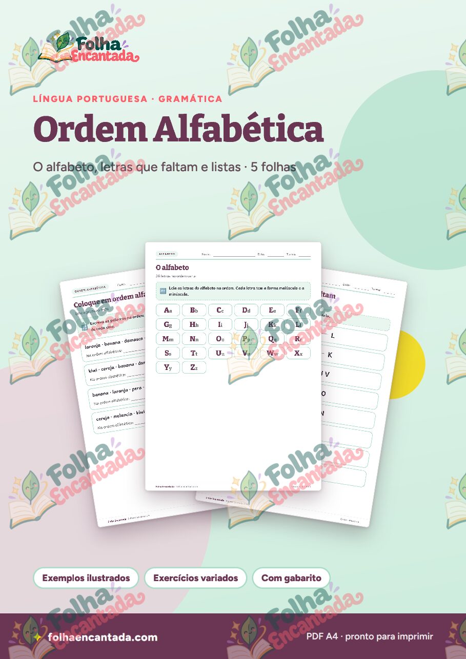 Prévia da página 1 de Ordem Alfabética: Alfabeto e Listas