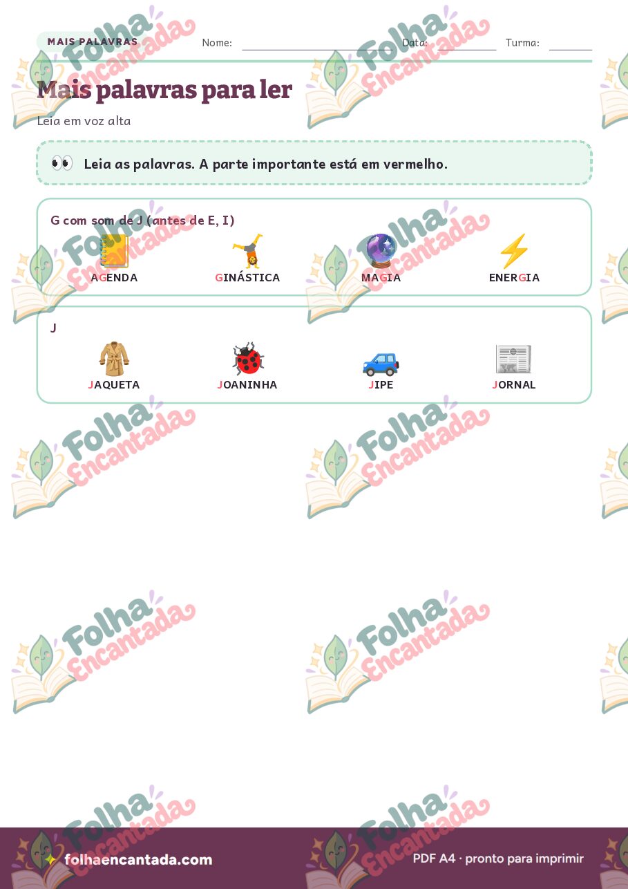Prévia da página 3 de Ortografia: G e J em Atividades