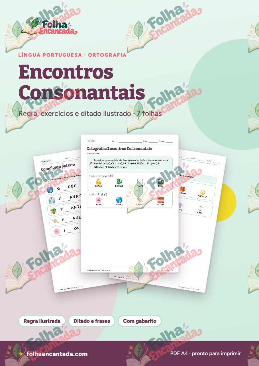 Prévia da página 1 de Ortografia: Encontros Consonantais