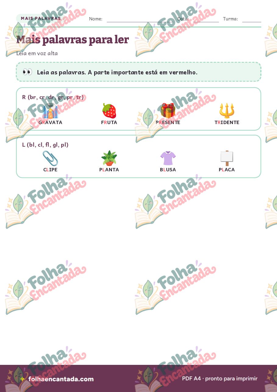 Prévia da página 3 de Ortografia: Encontros Consonantais