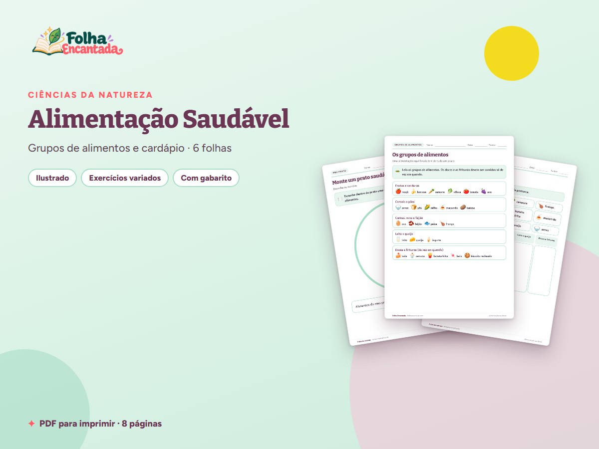 Capa da atividade Alimentação Saudável em Atividades
