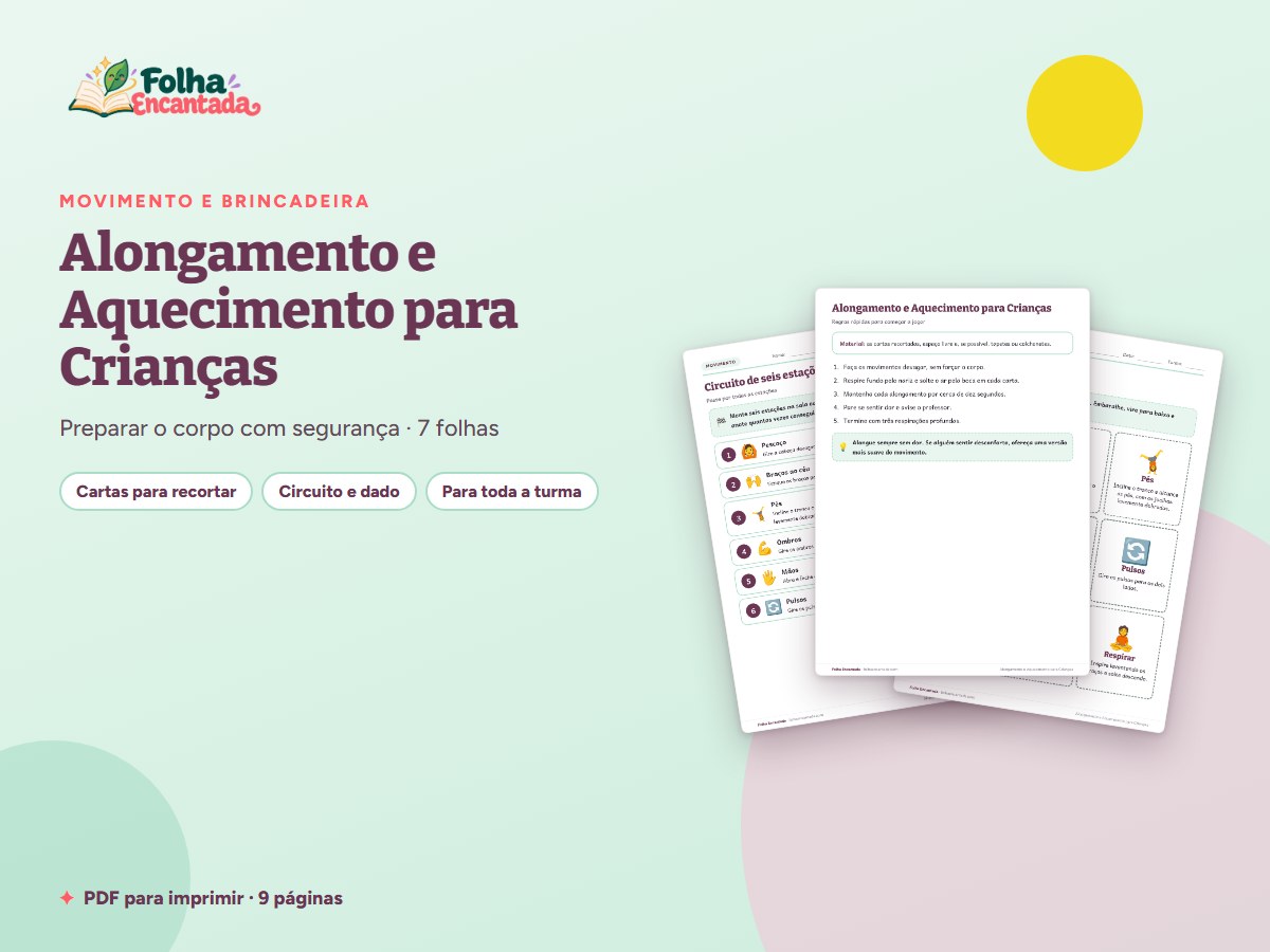 Capa da atividade Alongamento e Aquecimento para Crianças