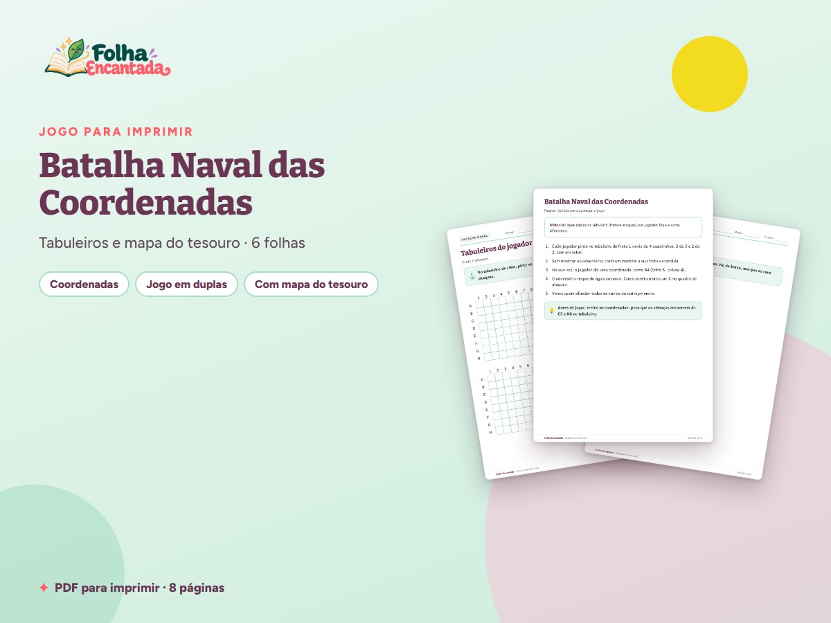 Capa da atividade Batalha Naval das Coordenadas