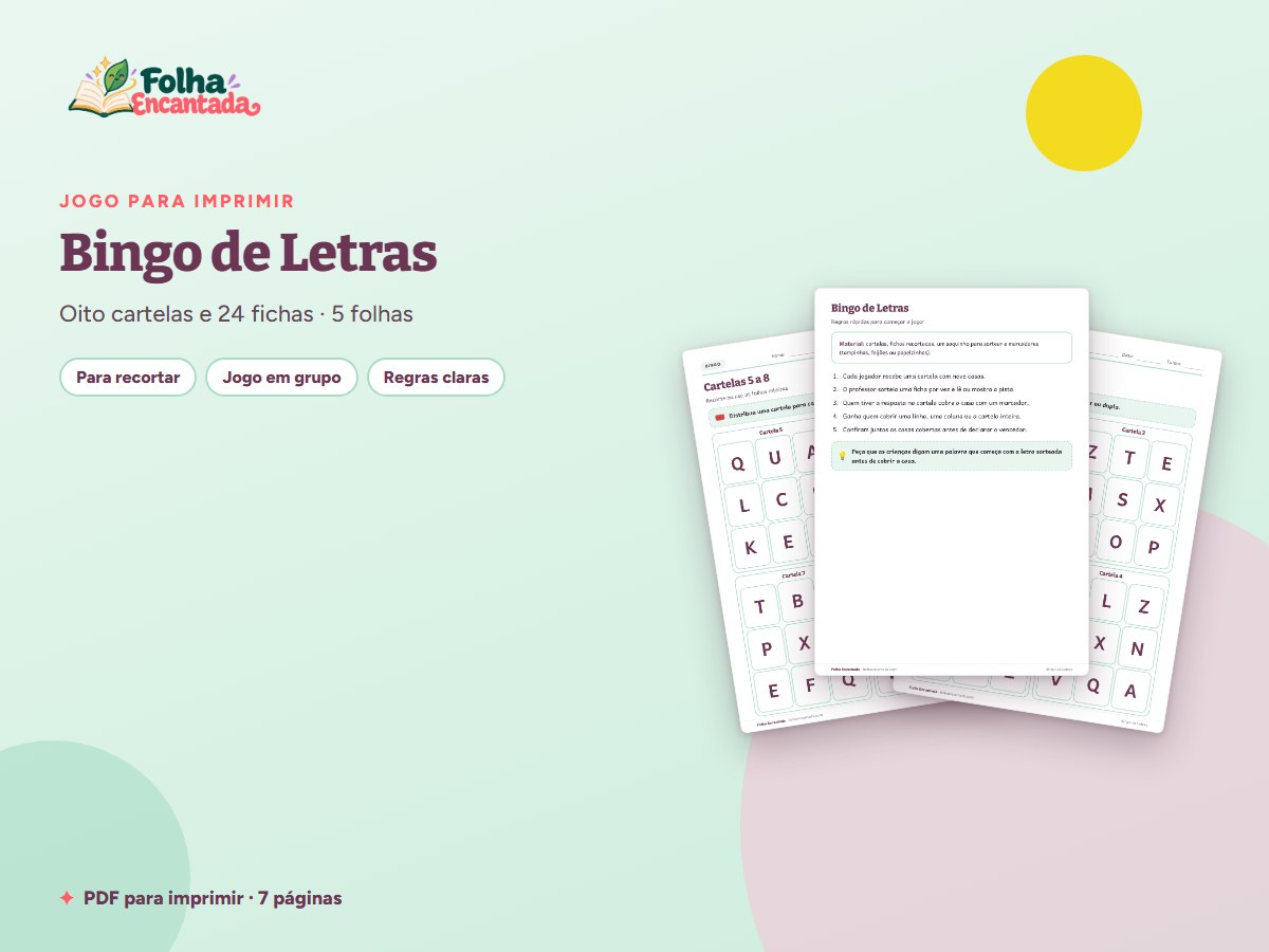 Capa da atividade Bingo de Letras: Alfabeto em Jogo